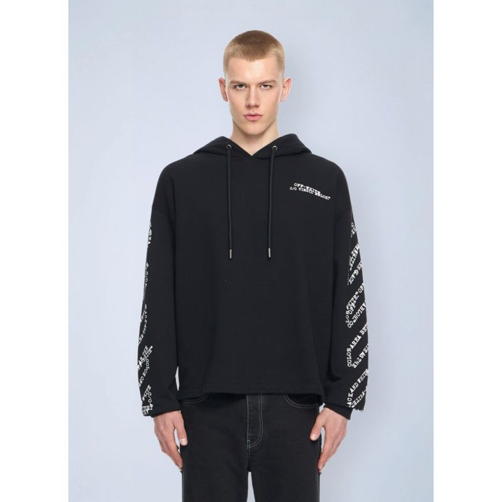 Off-White Men Type Arrow Diagonal Loose Hoodie
